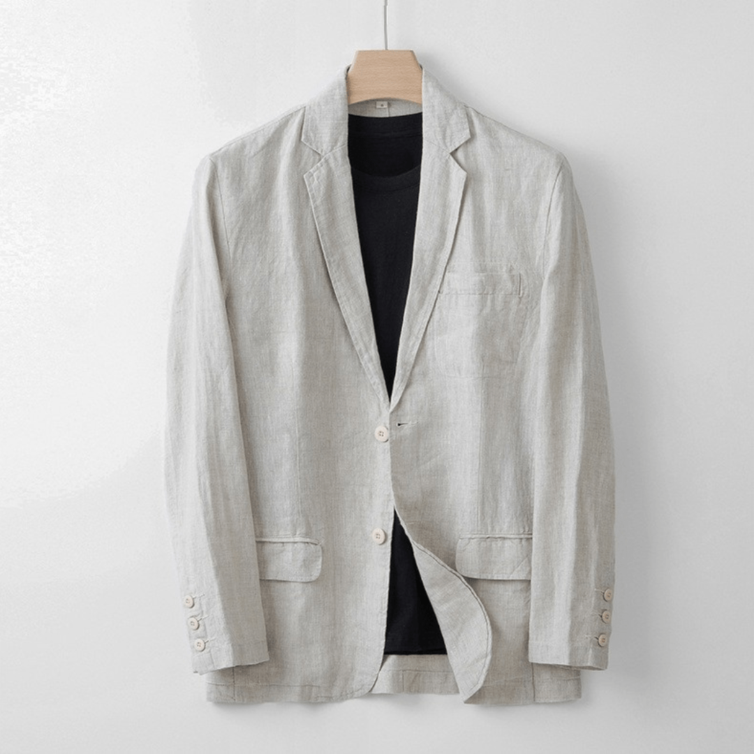 Klassieke Tailored Fit Linnen Blazer - bellanza