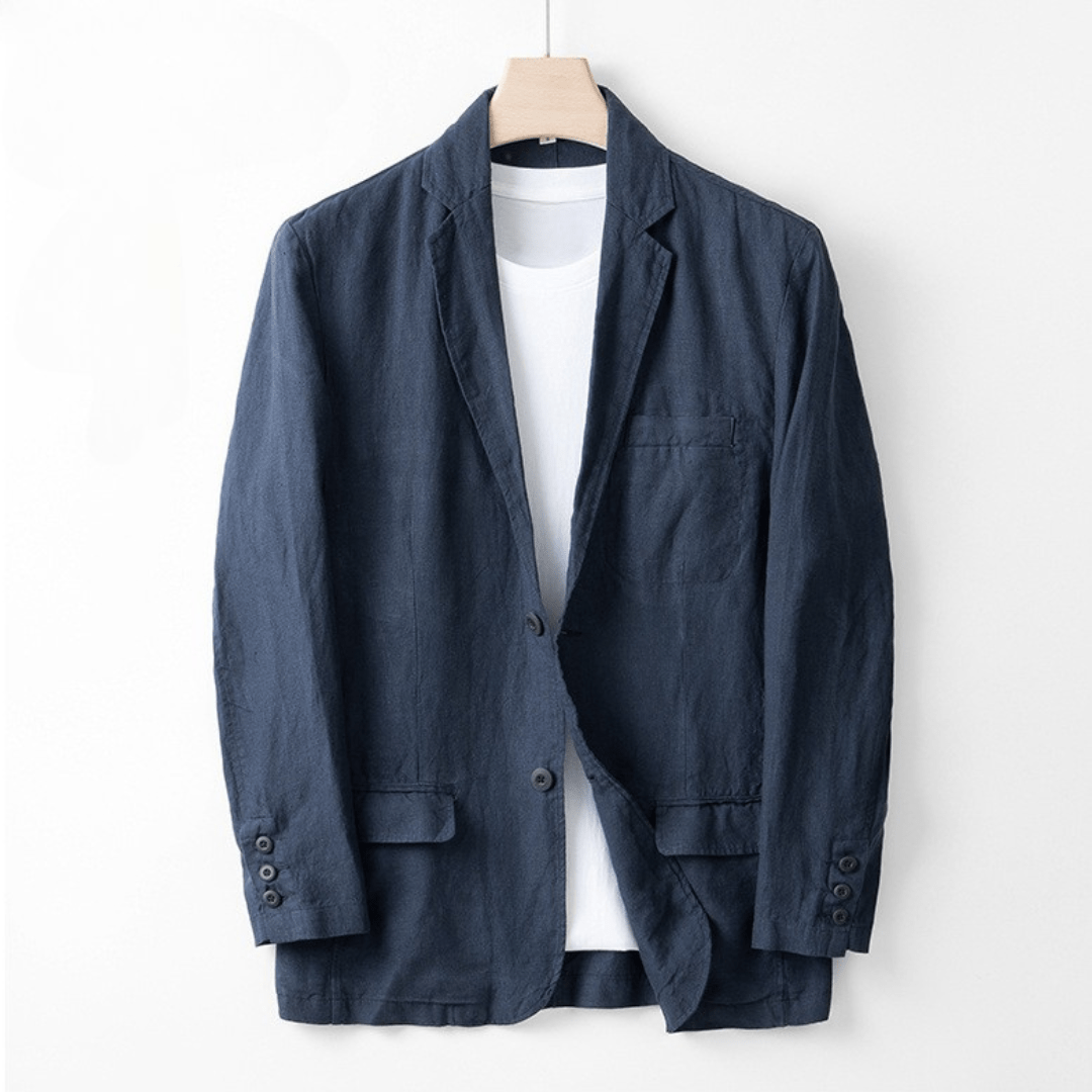 Klassieke Tailored Fit Linnen Blazer - bellanza