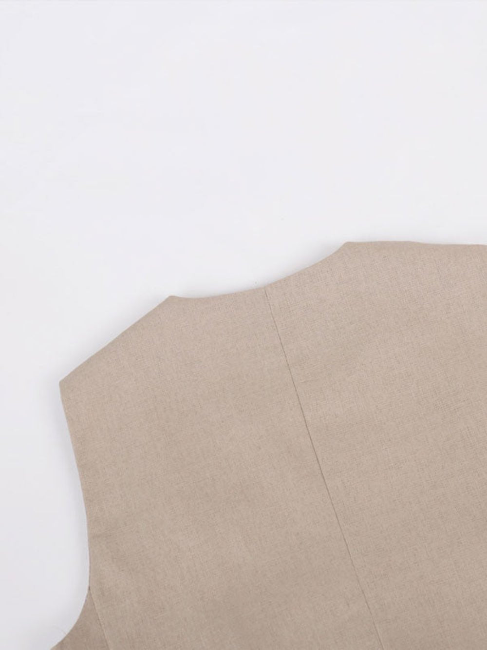 Klassieke V - hals Plissé Katoenen en Linnen Wijde Pantalon Set - bellanza