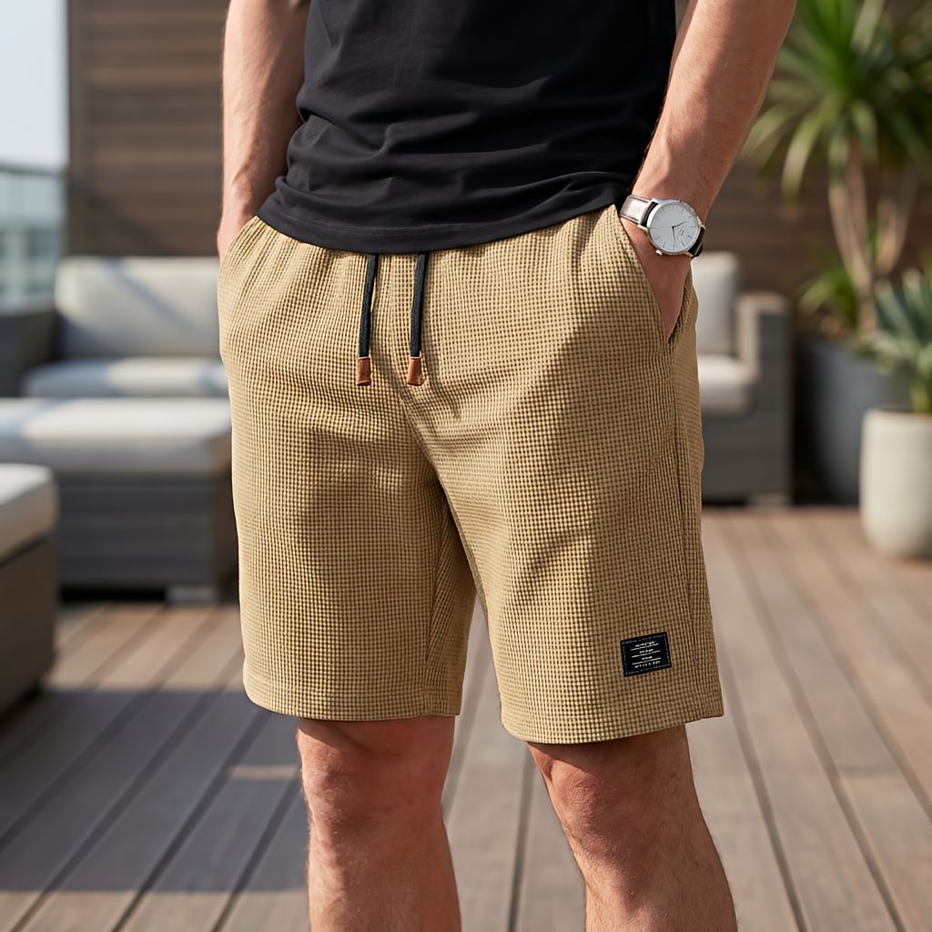 Korte bukser herre | Komfortable sommershorts med elastisk talje - Bellanza