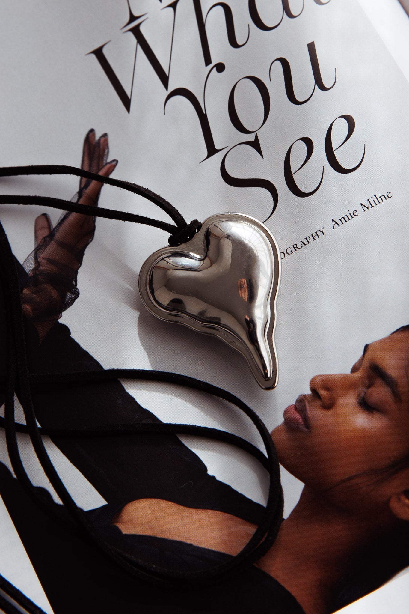 Korte ketting Corazon van zilver - Bellanza