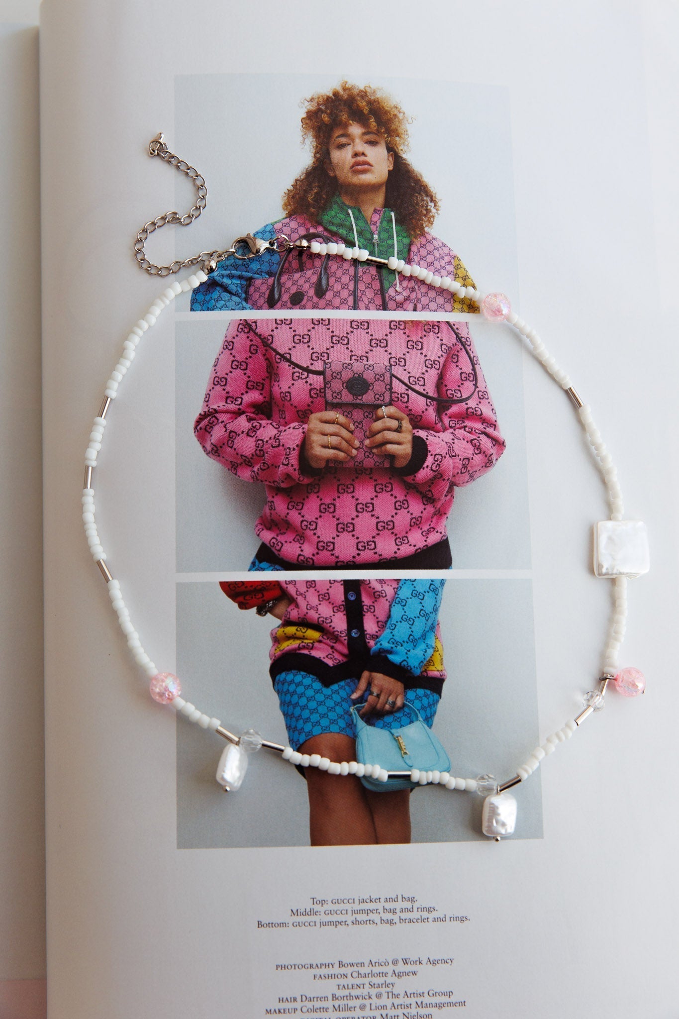 Korte ketting met parels Sirena Roze - Bellanza