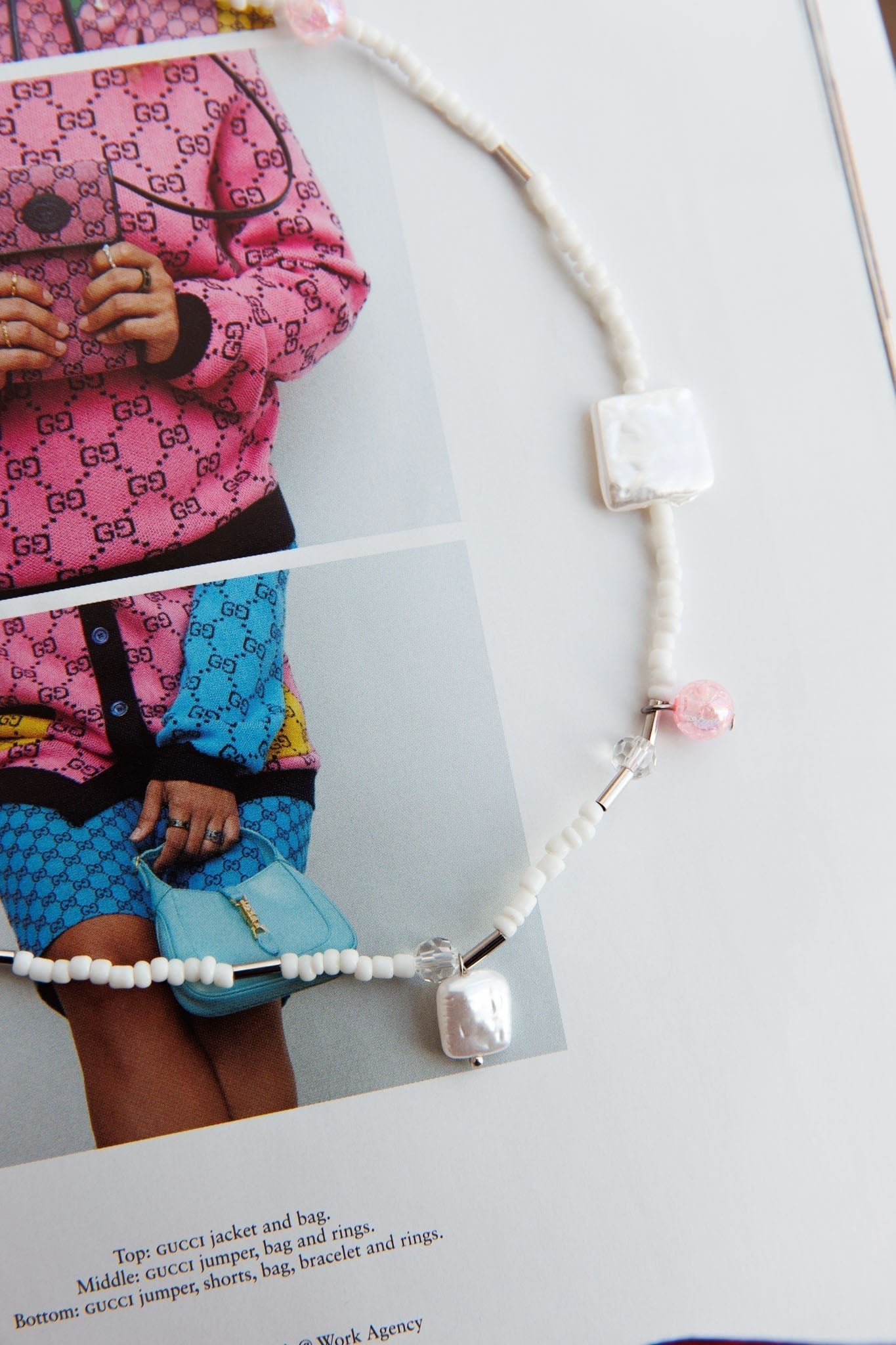 Korte ketting met parels Sirena Roze - Bellanza