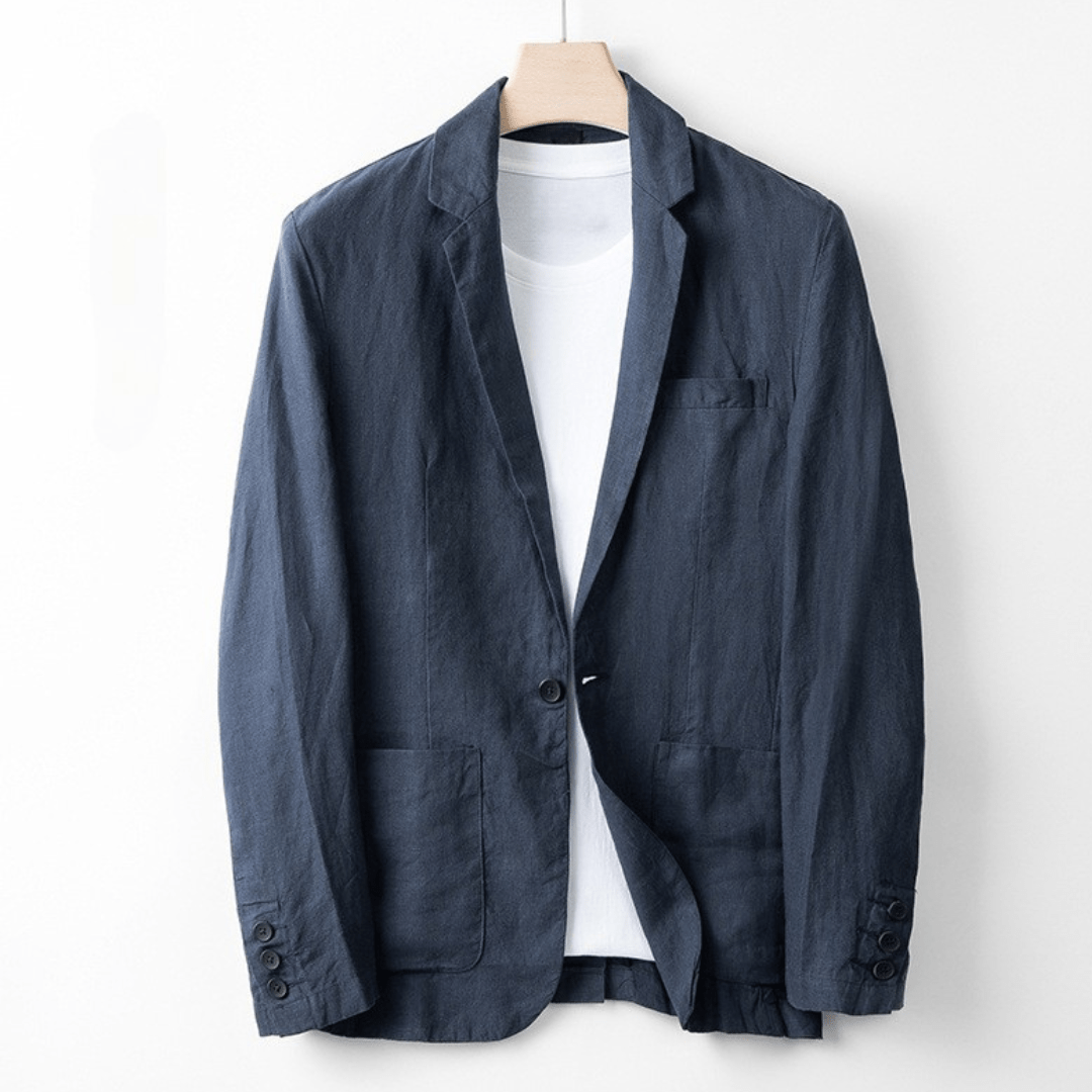Kust Tailored Fit Linnen Blazer - bellanza