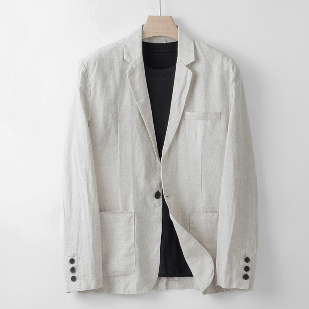 Kust Tailored Fit Linnen Blazer - bellanza