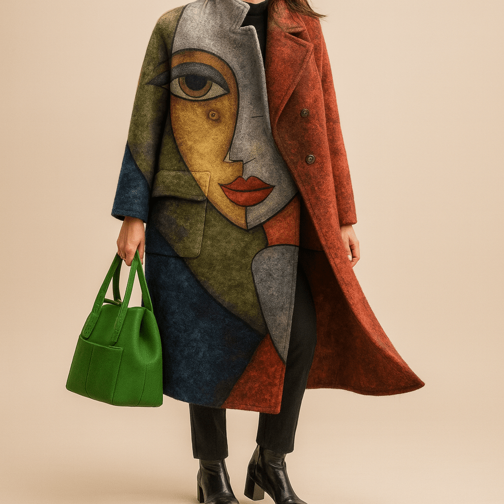 Lani | Winterjassen met unieke kleurrijke kunst - Bellanza