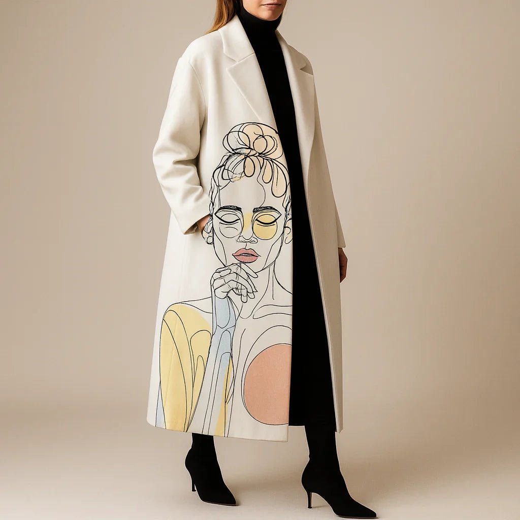 Lani | Winterjassen met unieke kleurrijke kunst - Bellanza