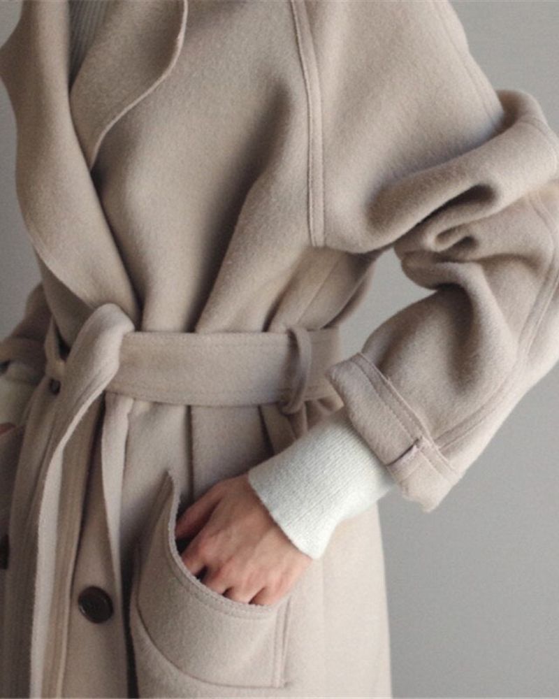 LEMIA - Elegante lange mantel - Bellanza