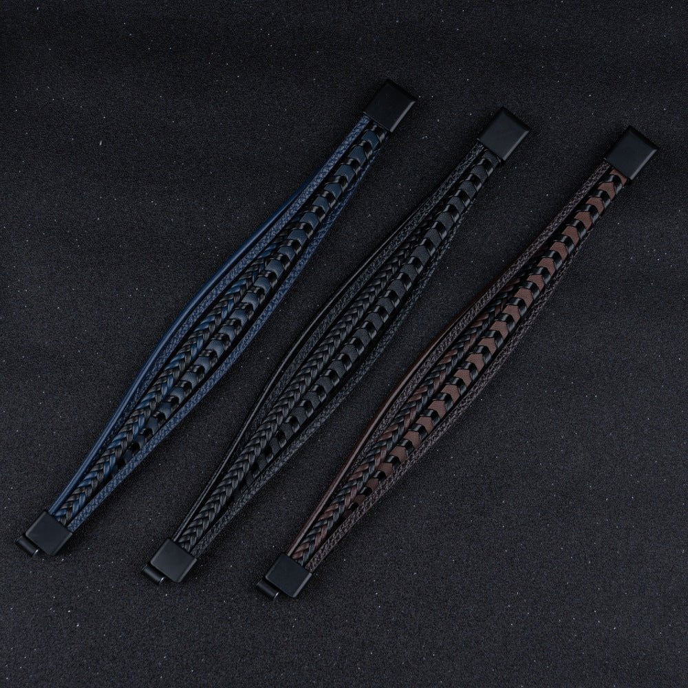 Levi | Tijdloze leren armband voor heren - Bellanza