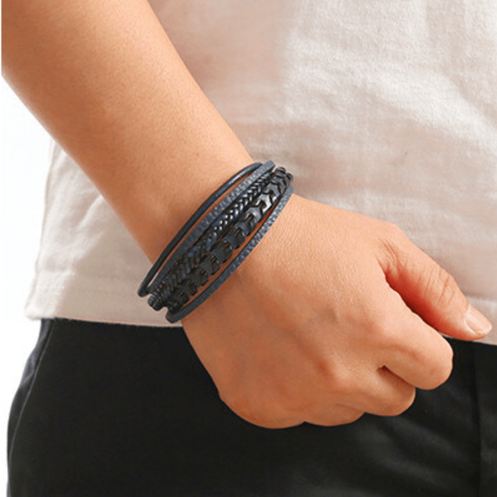Levi | Tijdloze leren armband voor heren - Bellanza