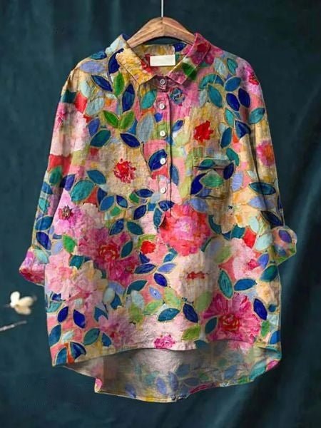 Lila - blouse met bloemenprint - bellanza