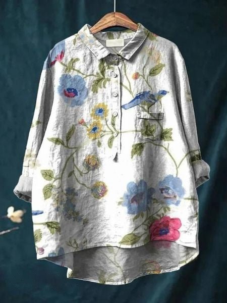 Lila - blouse met bloemenprint - bellanza