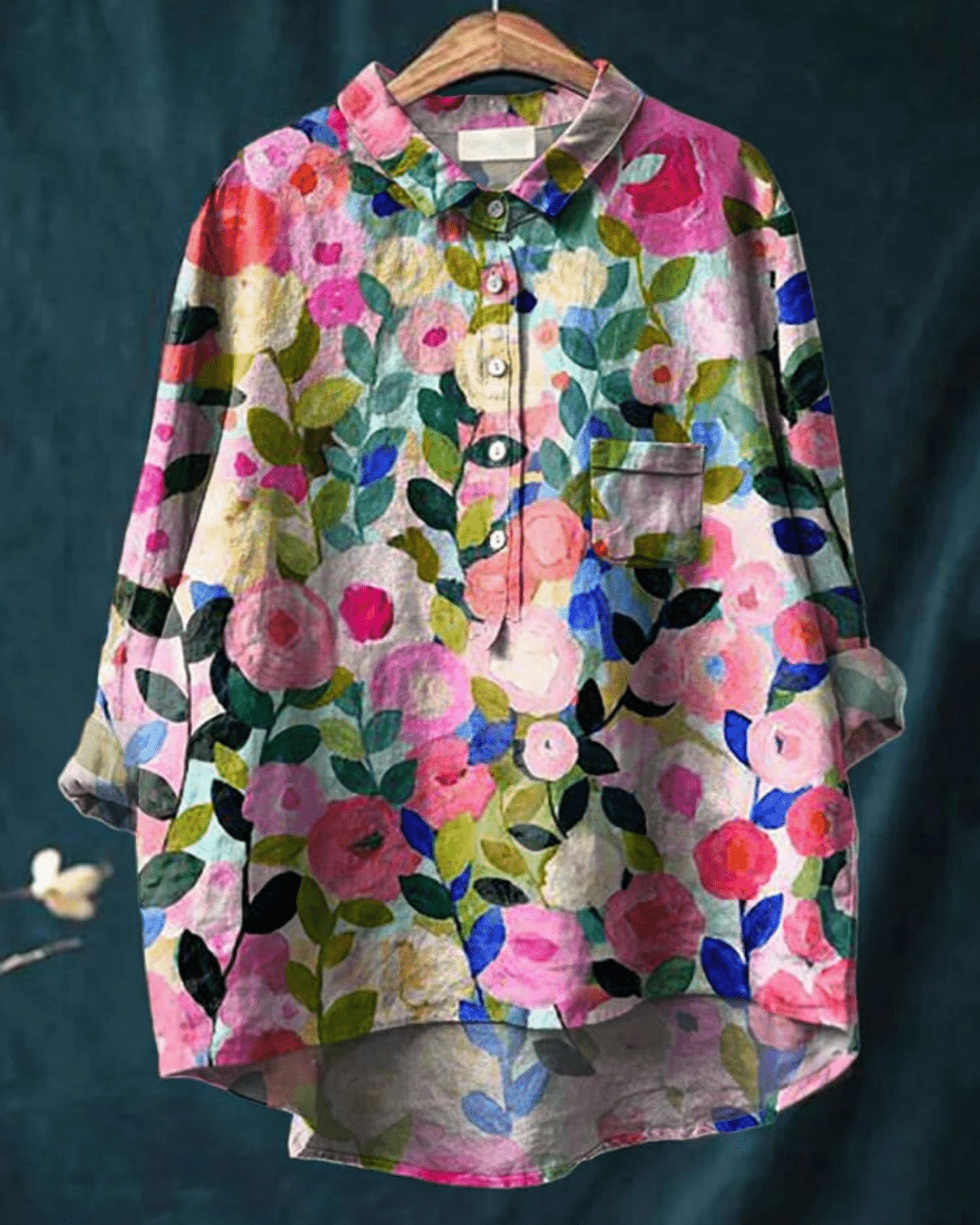 Lila - blouse met bloemenprint - bellanza