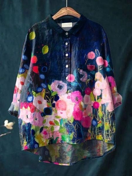 Lila - blouse met bloemenprint - bellanza