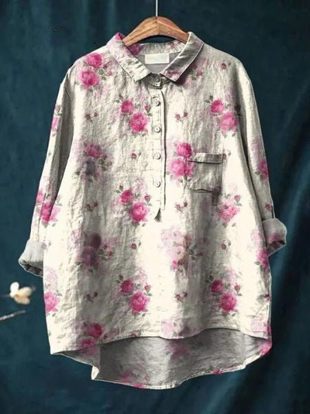 Lila - blouse met bloemenprint - bellanza
