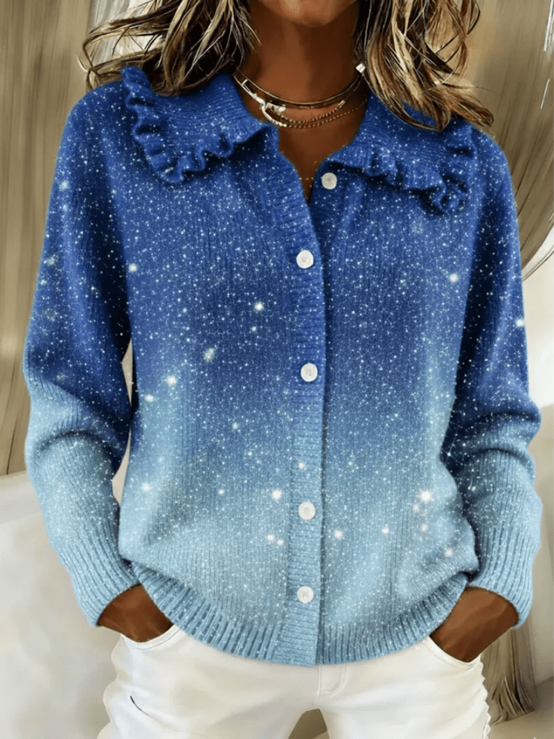 Lise – Gebreid vest met glansafwerking - Bellanza
