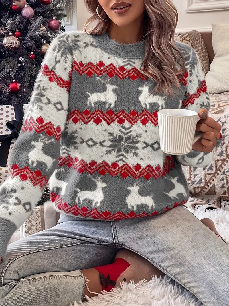 Luxe knitted winter kerst sweater voor dames - bellanza