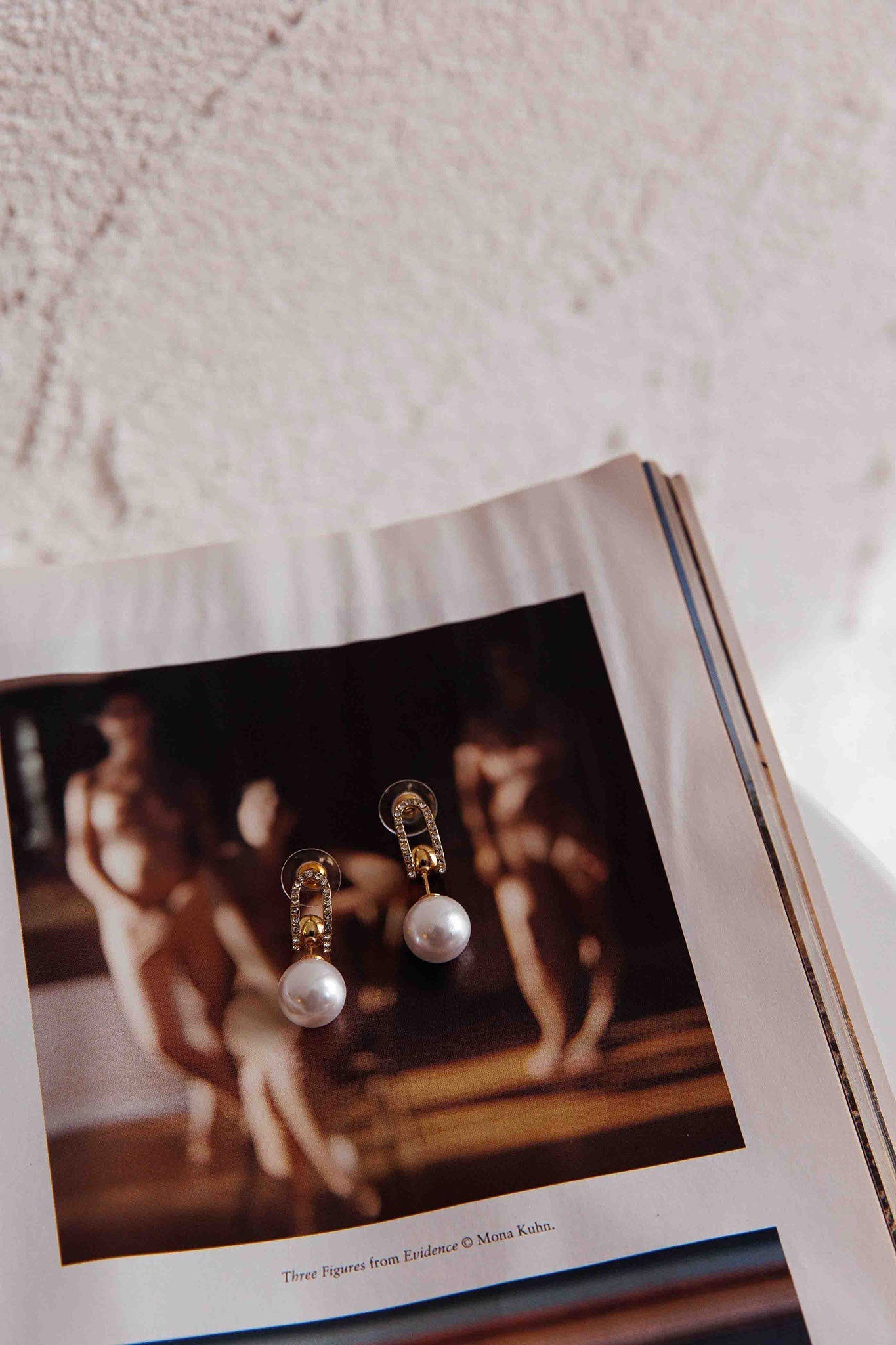 Maia Parels Diamante Gouden Oorbellen - Bellanza