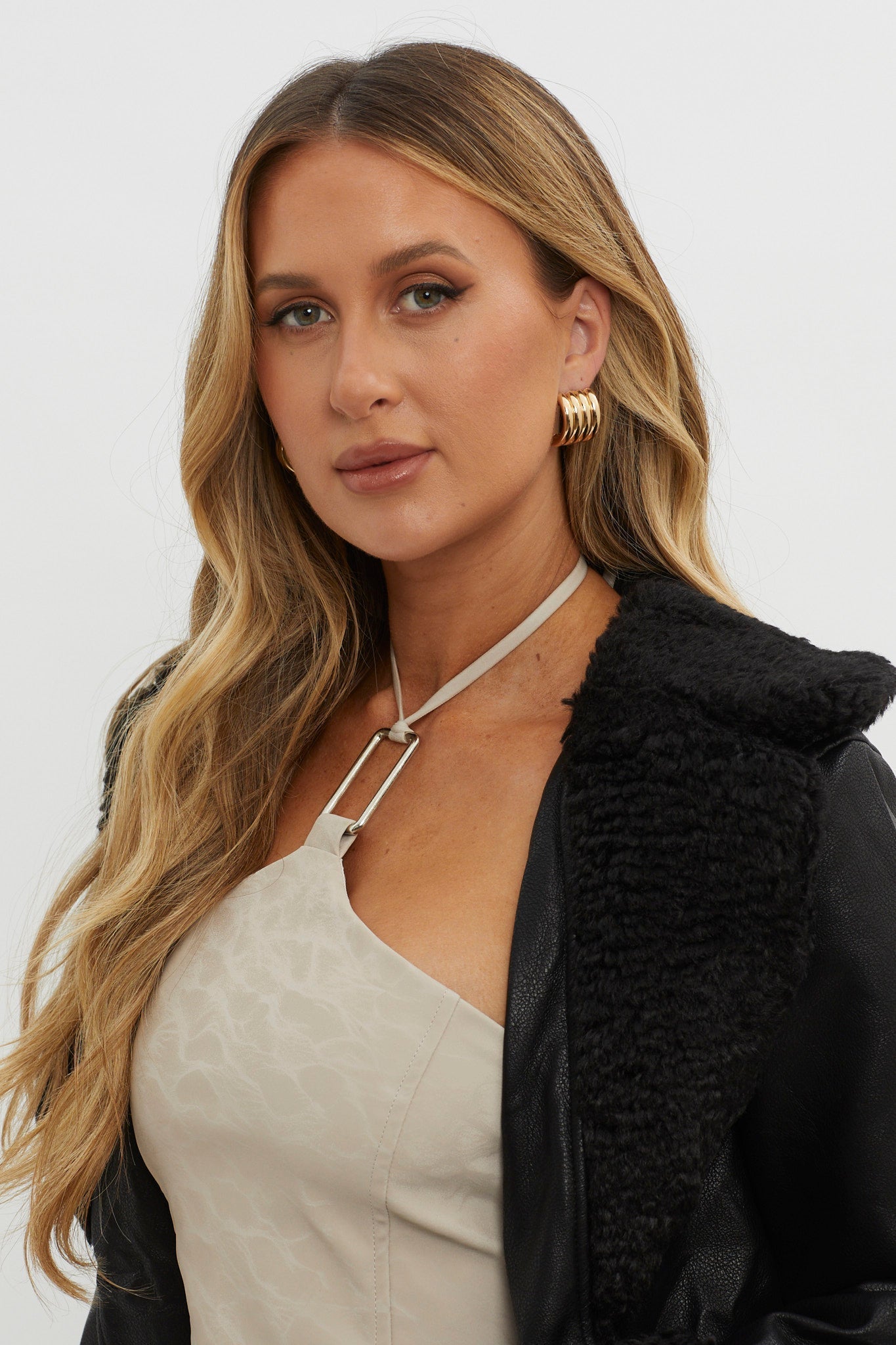 Mally Gouden Gestreepte Creolen - Bellanza