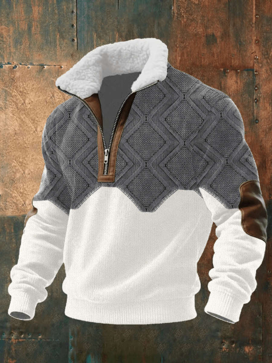 Marcus | Stijlvolle en Comfortabele Heren Trui met Warme Fleece Kraag - Bellanza