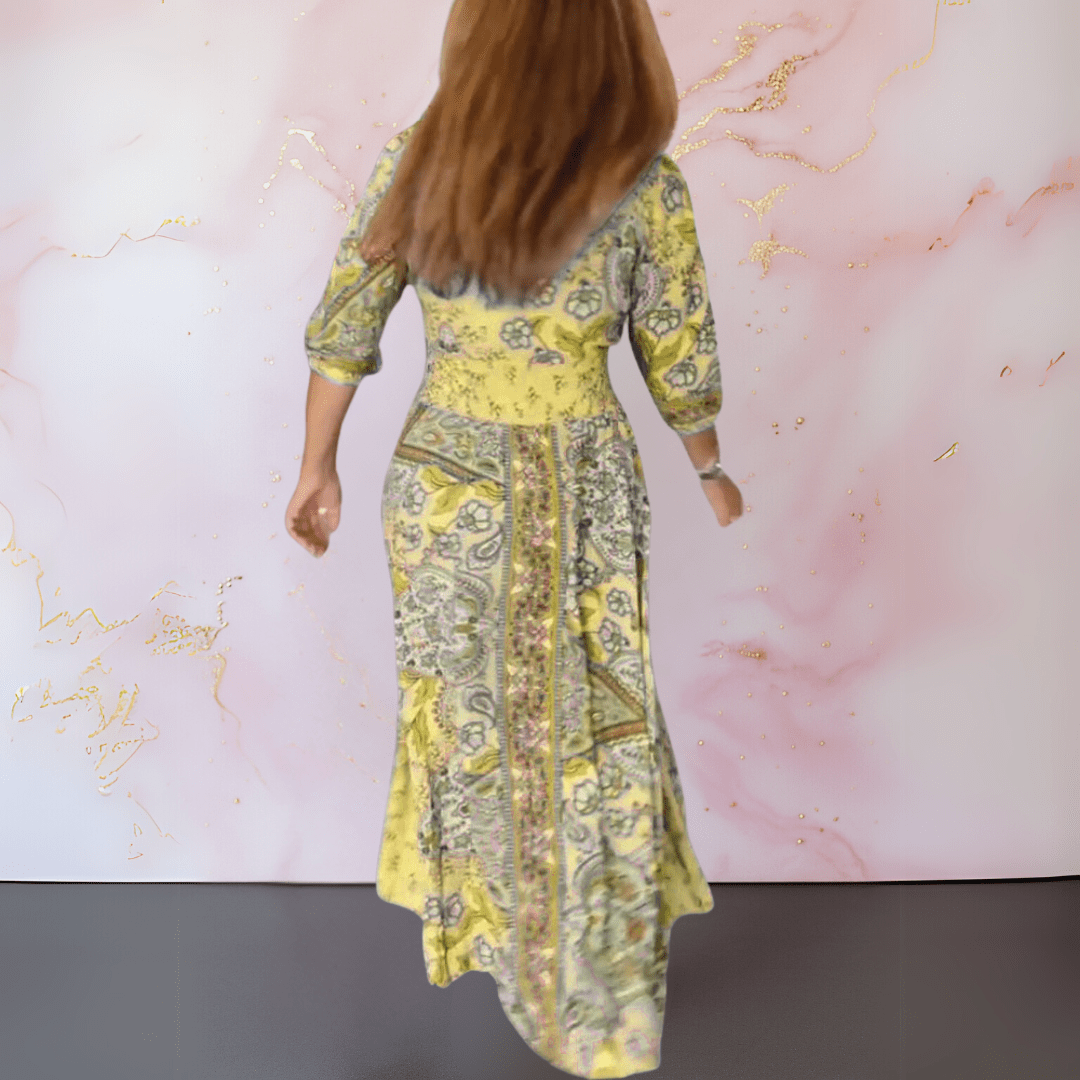 Marga™ | Elegante zomerjurk met v - hals - bellanza