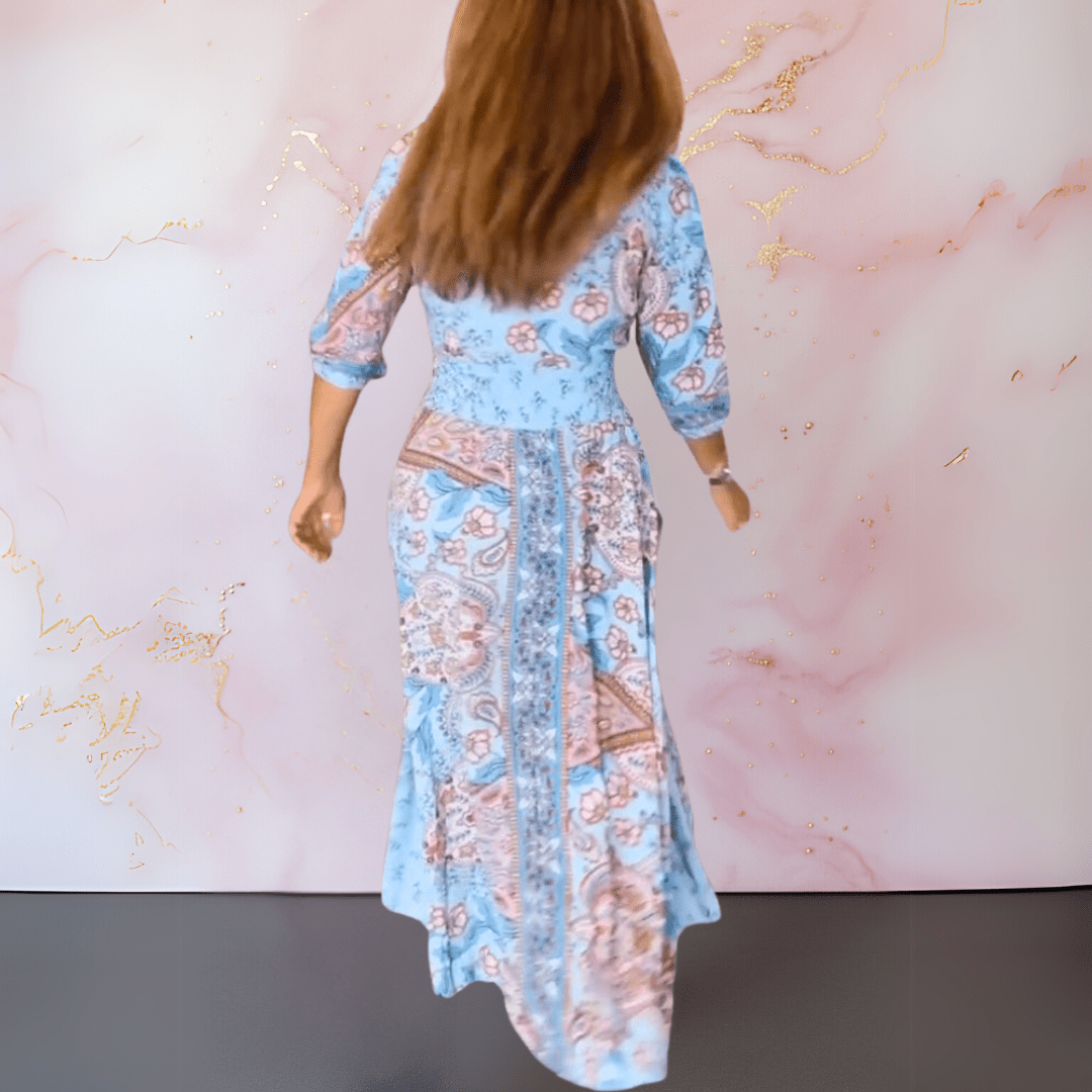 Marga™ | Elegante zomerjurk met v - hals - bellanza