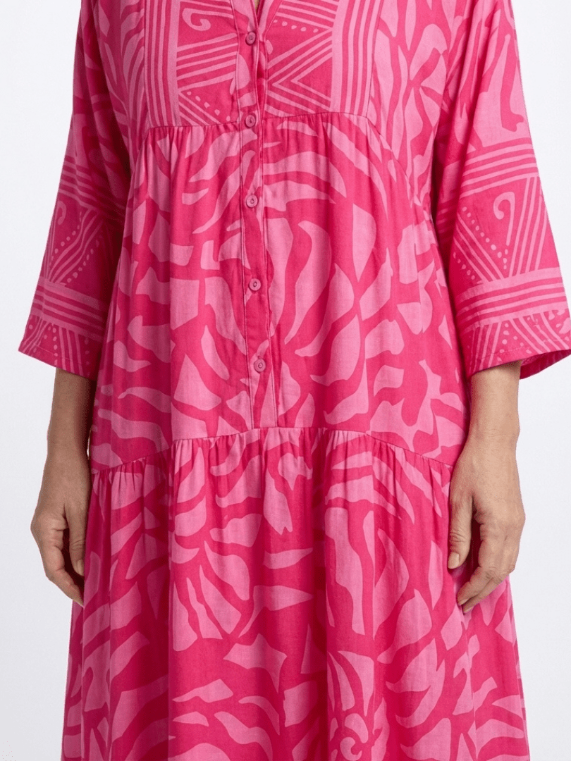 Marielle | Midi Jurk met Knopen - Bellanza