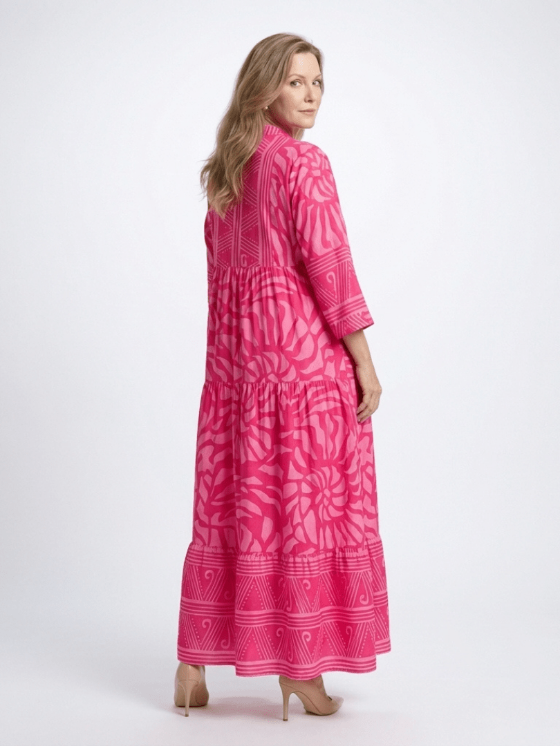 Marielle | Midi Jurk met Knopen - Bellanza