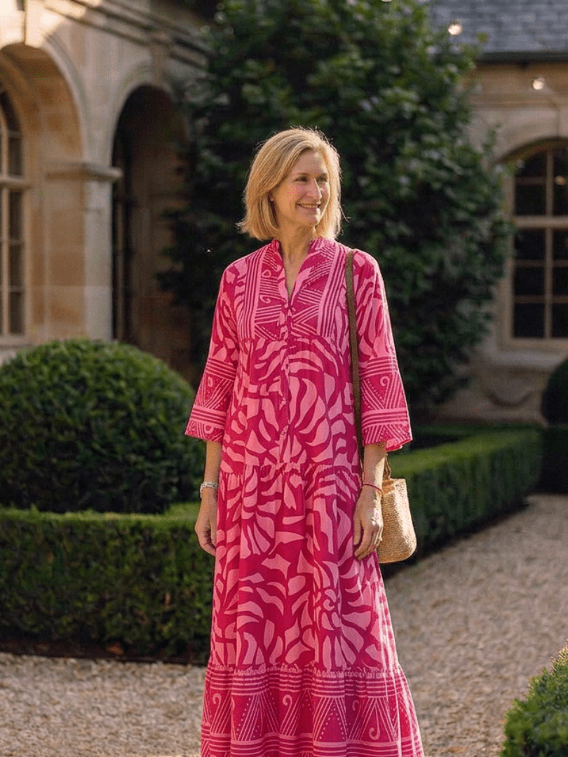 Marielle | Midi Jurk met Knopen - Bellanza