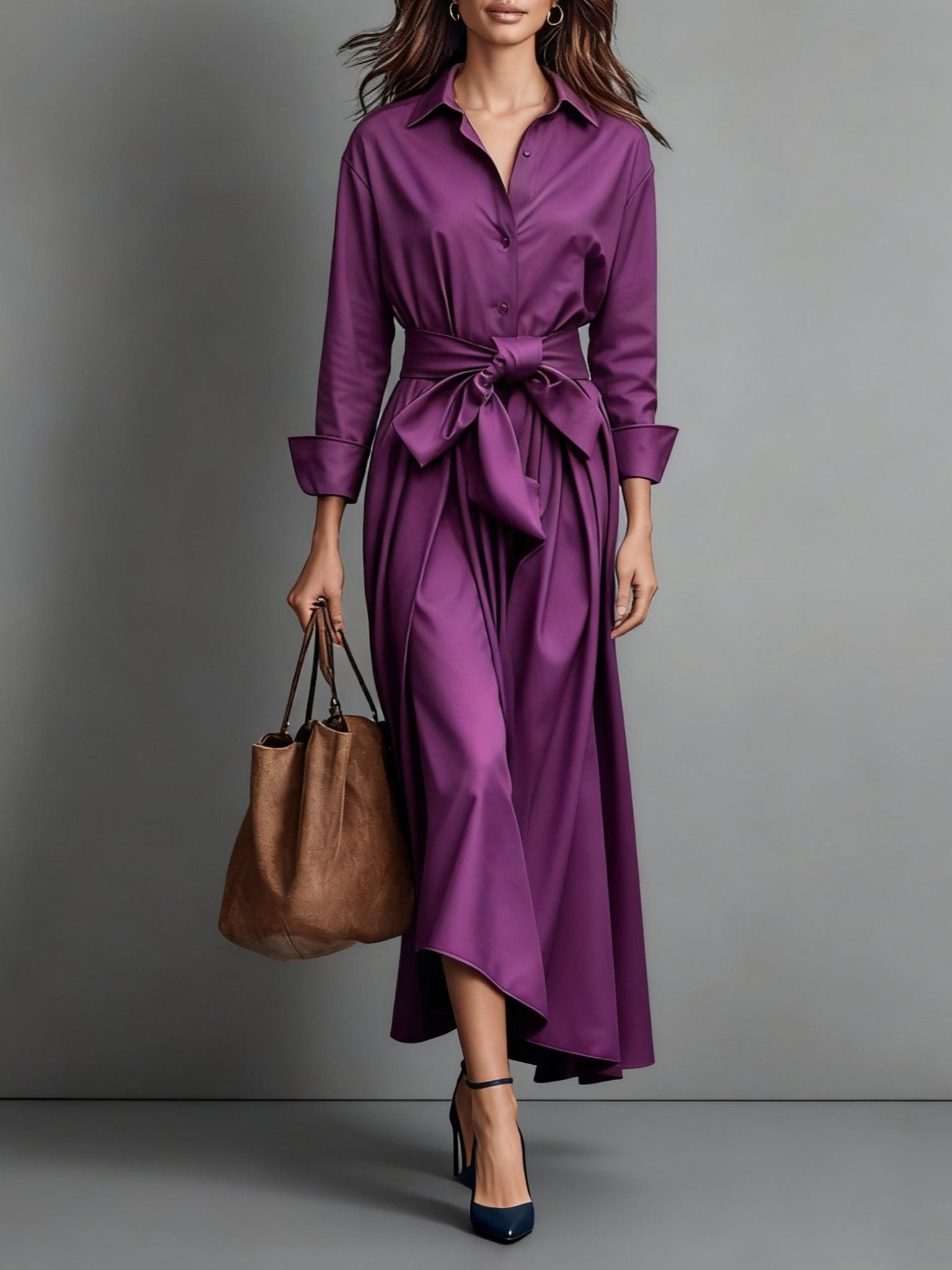 Marise™ | Elegante Maxi Jurk met Strikdetail - Bellanza