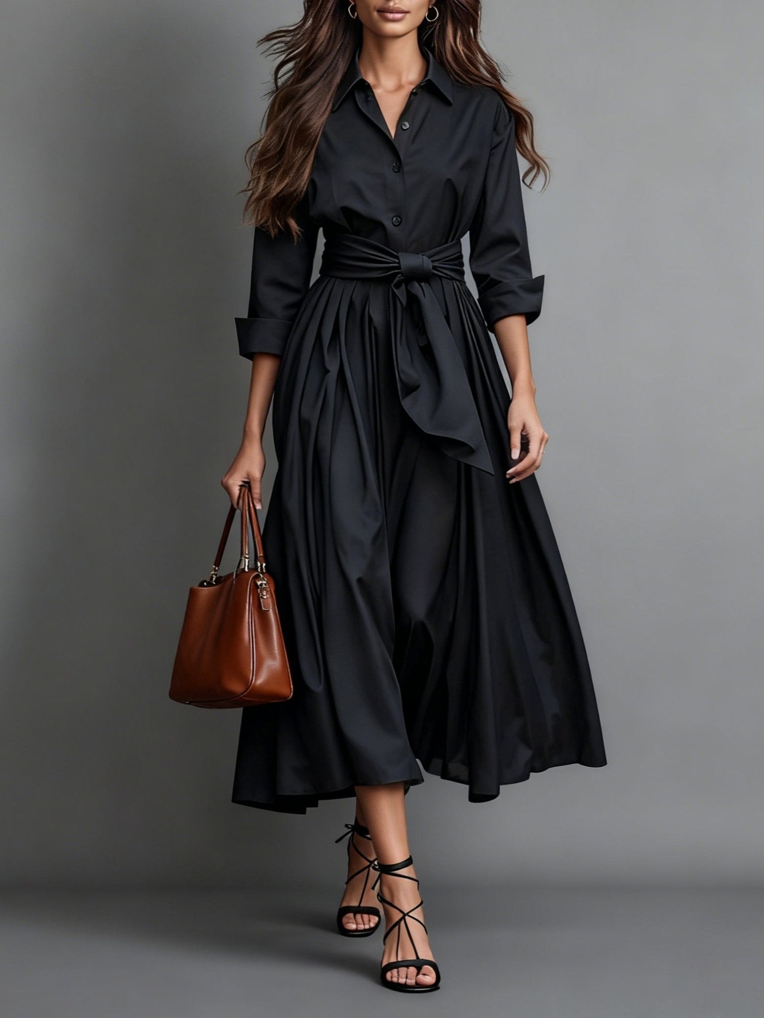 Marise™ | Elegante Maxi Jurk met Strikdetail - Bellanza