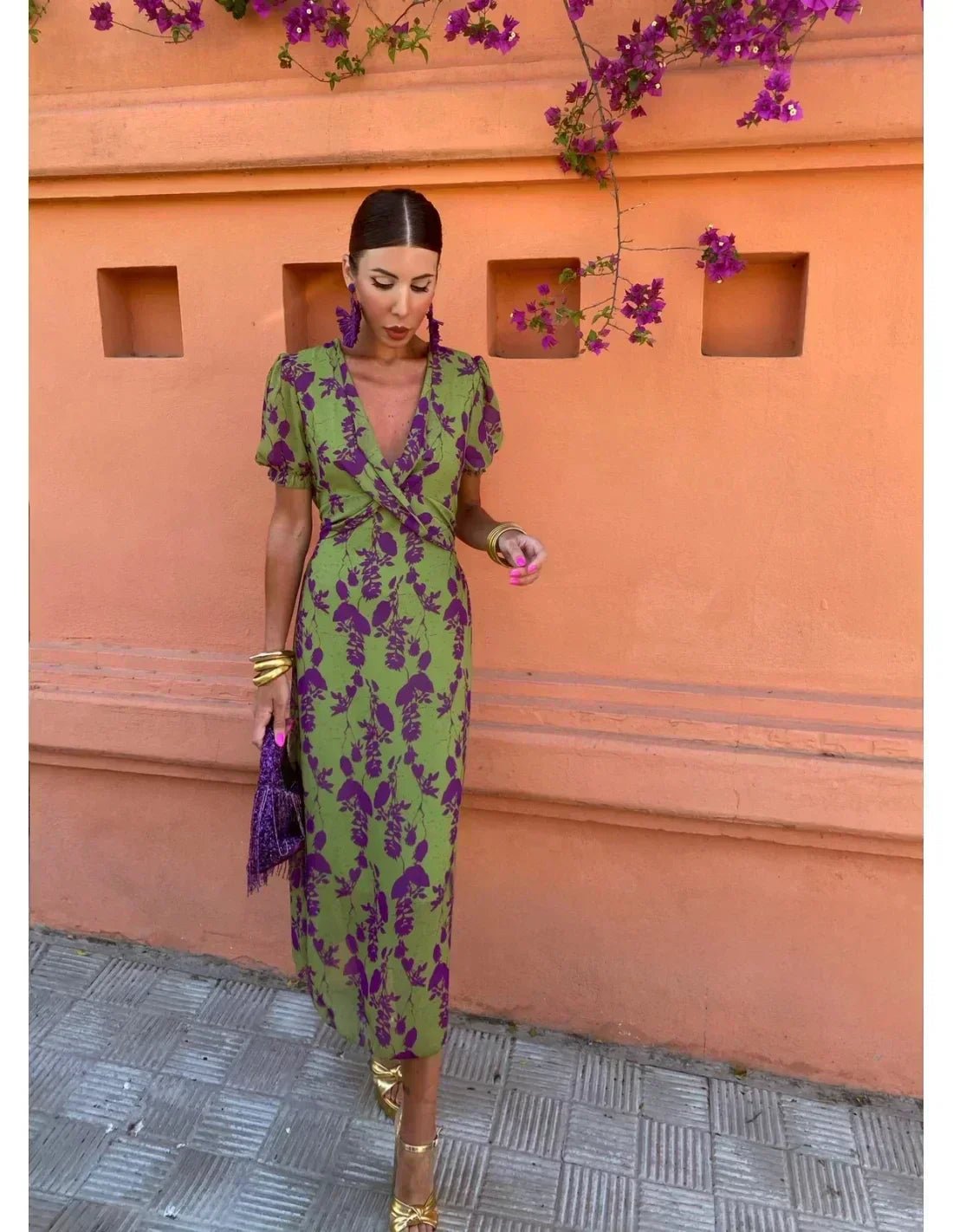 Melys | Elegante gedrukte jurk - bellanza