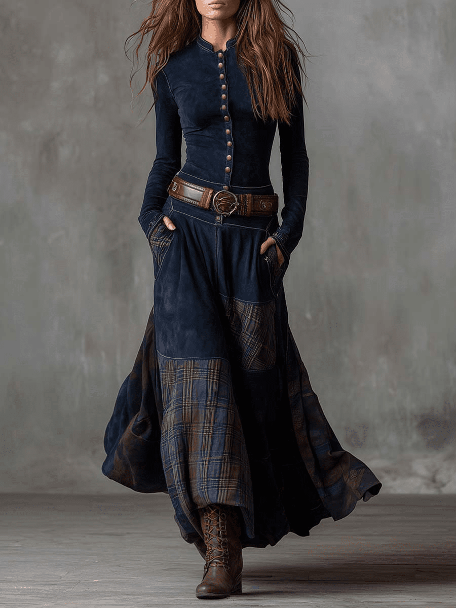 Michelle™ - Suède jurk met riem - Bellanza