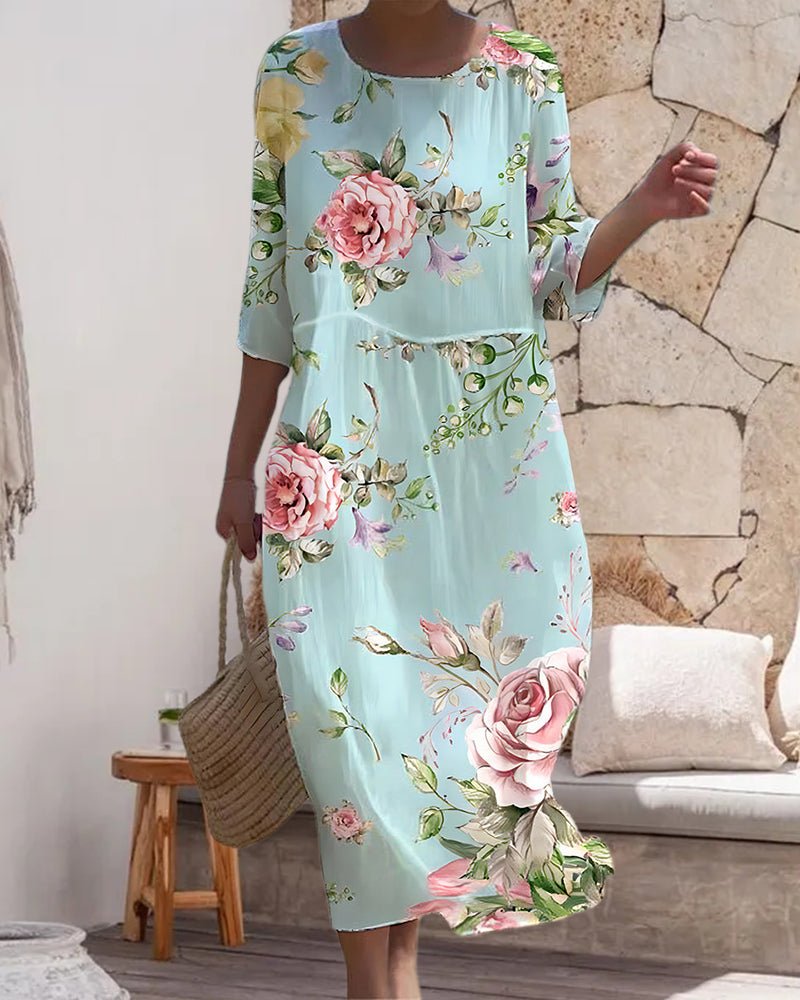 Miranda - Elegante jurk met bloemenprint - bellanza