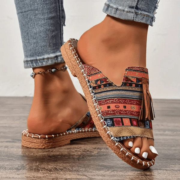 Mireille™ | Orthopedische Dames Sandalen met Boheemse Print - bellanza