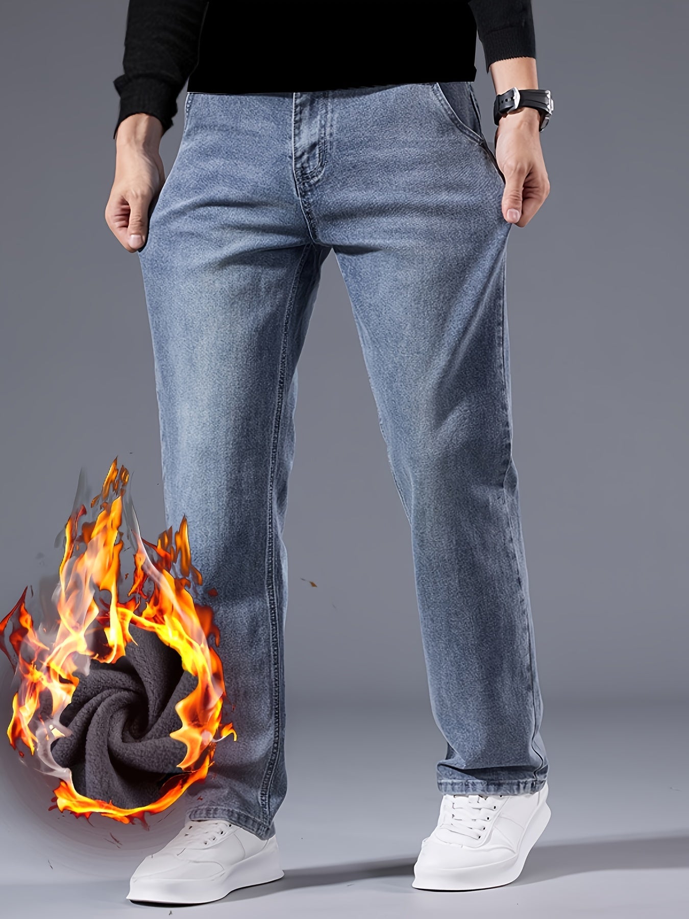 Morris | Slim casual winterbroek met wijde pijpen - Bellanza