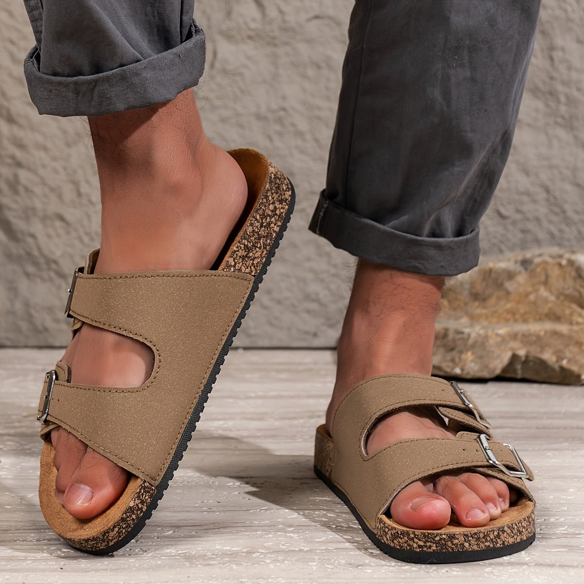 Nicolas Verstelbare Heren Sandalen met Antislipzool - bellanza