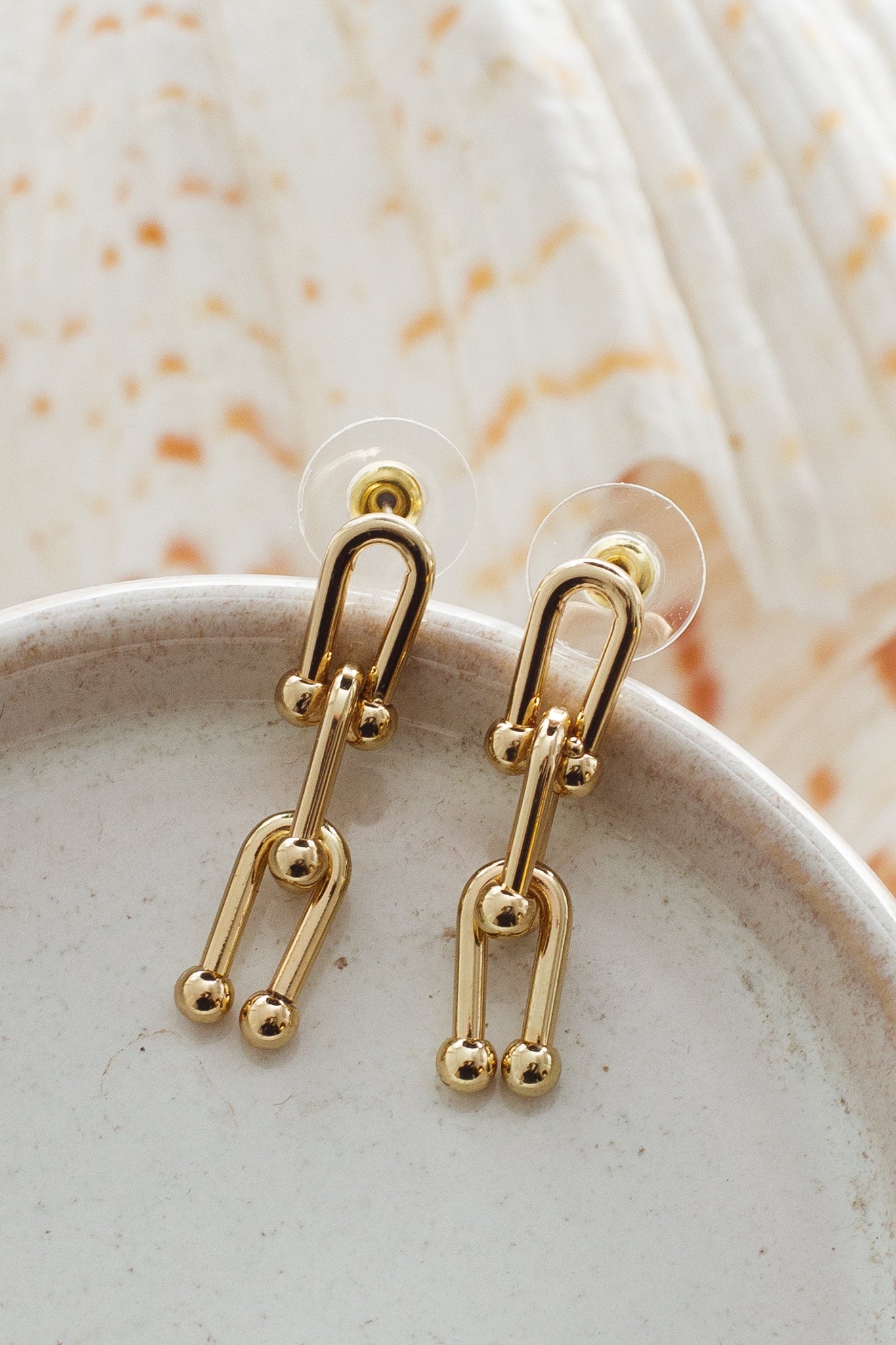 Oorbellen met hoefijzerlink Eternity Goud - Bellanza