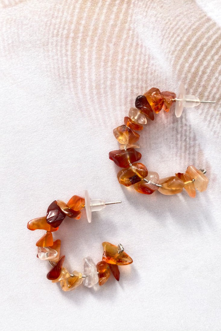 Oorbellen met ruwe steen Jasmine Tan - Bellanza