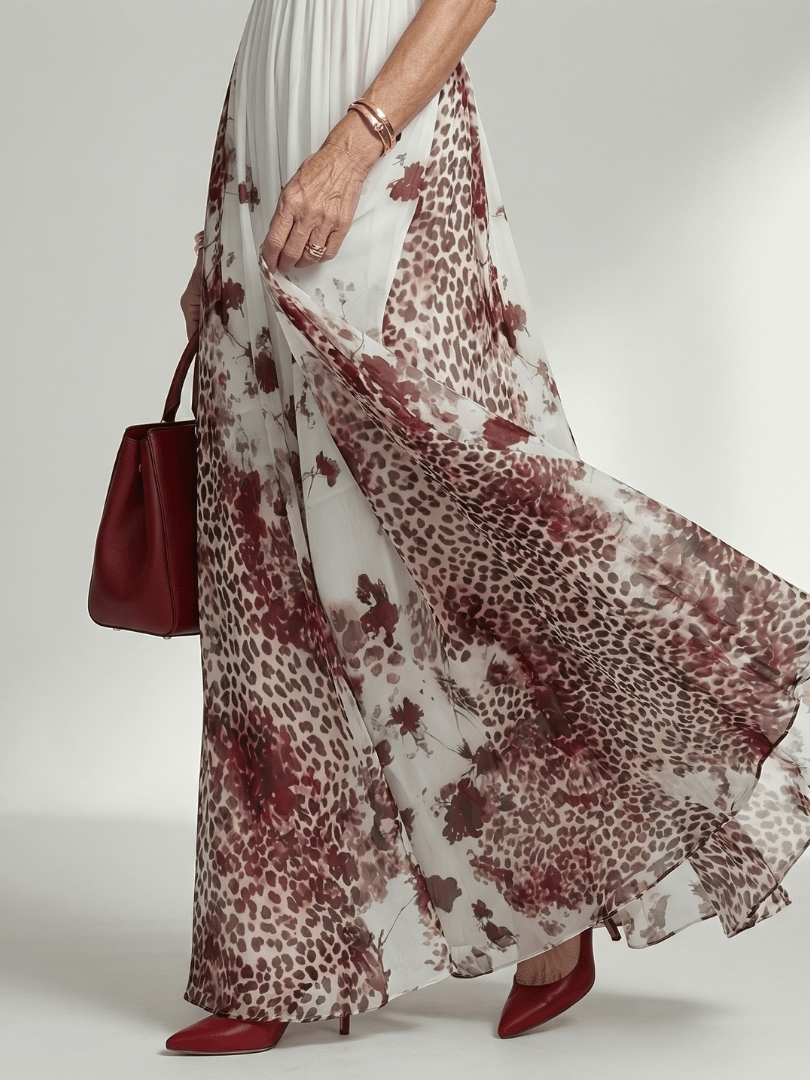Orlune | Maxi Plissé Jurk Wit - Bellanza