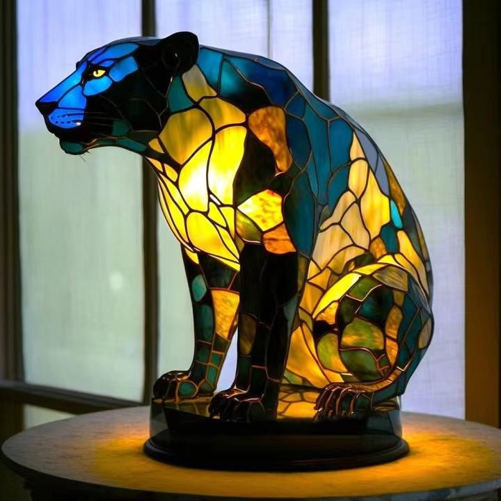 Pataud – Magische panterlamp van gekleurd glas - Bellanza