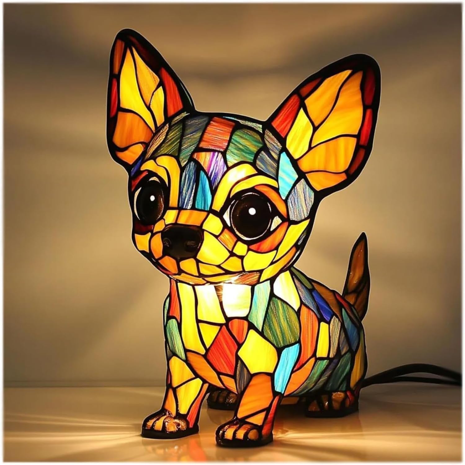 Patoune – Magische hondenlamp van gekleurd glas - Bellanza