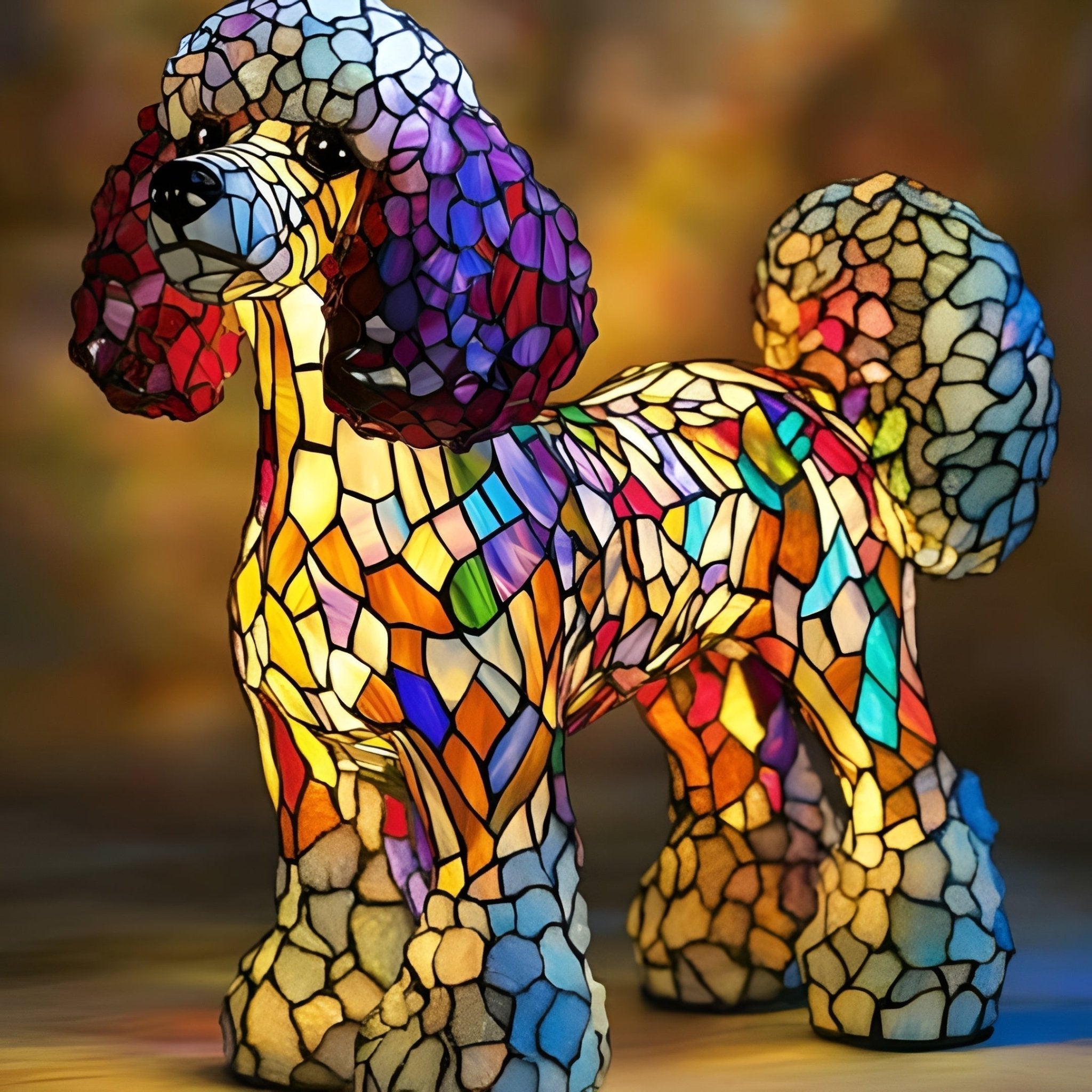 Pépette – Magische hondenlamp van gekleurd glas - Bellanza