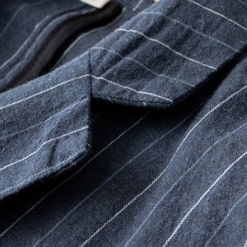 Pinstripe Tailored Fit Linnen Blazer - bellanza