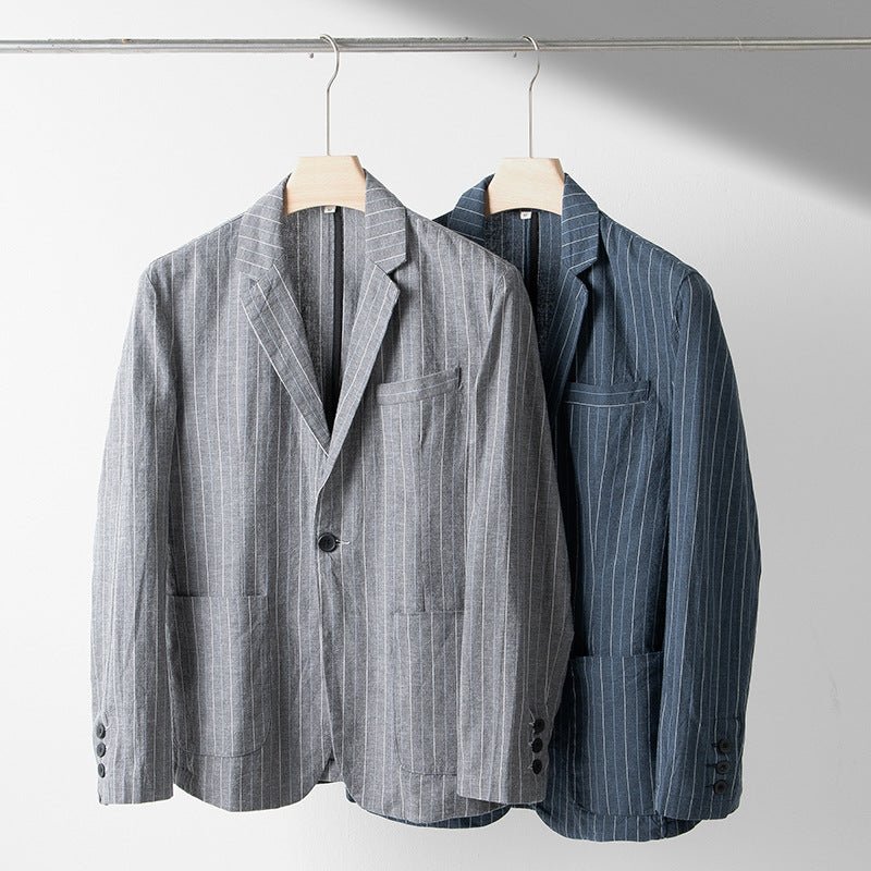 Pinstripe Tailored Fit Linnen Blazer - bellanza