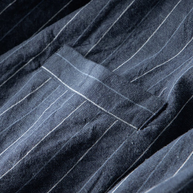 Pinstripe Tailored Fit Linnen Blazer - bellanza