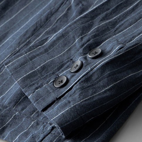 Pinstripe Tailored Fit Linnen Blazer - bellanza