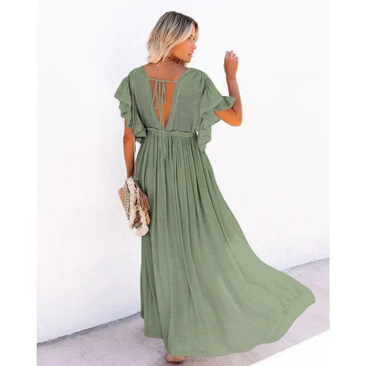 Puck™ - Maxi Groene Ibiza Strandjurk - bellanza