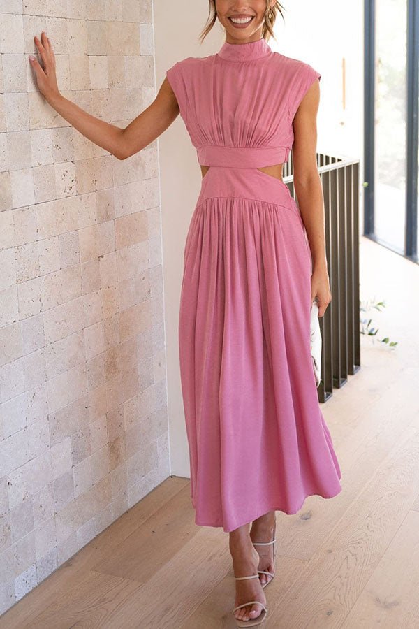 Quincy | Midi - jurk met Cut - Out en Zakken - bellanza
