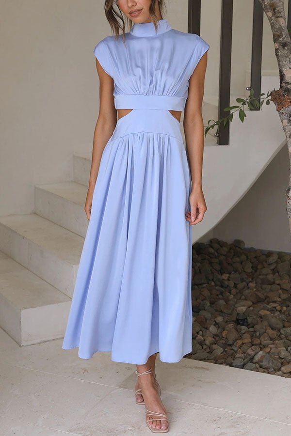 Quincy | Midi - jurk met Cut - Out en Zakken - bellanza
